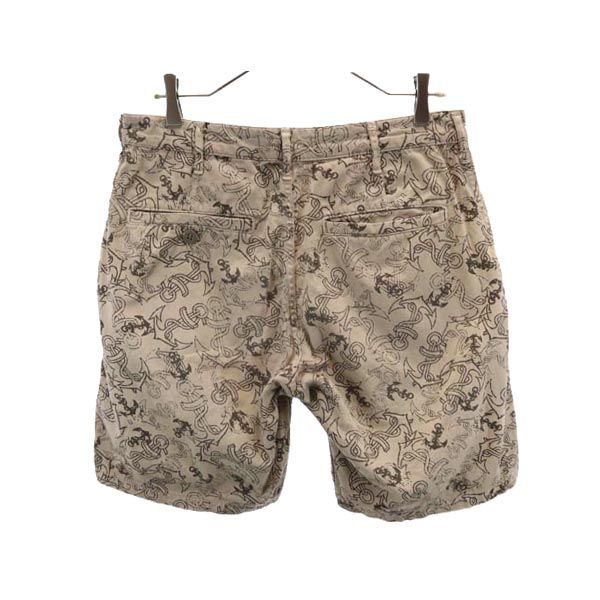 Johnbull ジョンブル 日本製 総柄 ショートパンツ M ブラウン系 メンズ