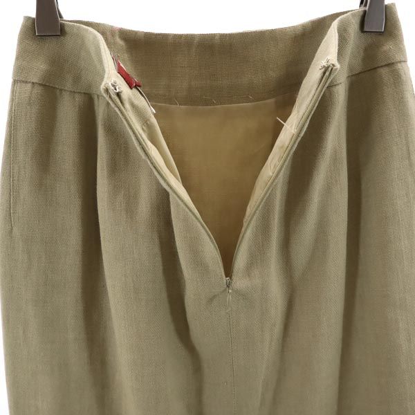 MAX MARA マックスマーラ イタリア製 リネンブレンド ミディ丈 台形 スカート 36 ベージュ レディース