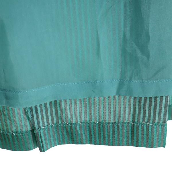 YVES SAINT LAURENT イヴサンローラン 80s 90s ヴィンテージ ストライプ ミディ丈 プリーツスカート M グリーン レディース