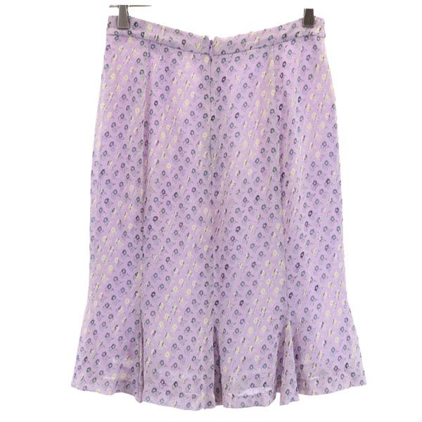 Calvin klein カルバンクライン 総柄 ミニ丈 マーメイドスカート 4 パープル系 バックジップ レディース