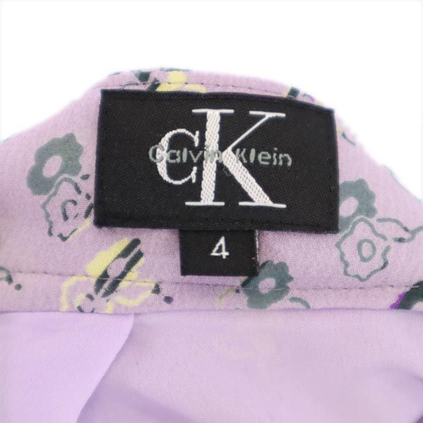 Calvin klein カルバンクライン 総柄 ミニ丈 マーメイドスカート 4 パープル系 バックジップ レディース
