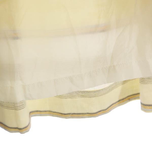 ダックス リネン100% チェック柄 ミディ丈 スカート 69-94 イエロー系 DAKS レディース