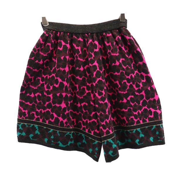 イヴサンローラン ウールブレンド 総柄 ニット ショートパンツ 140 ピンク系 YVES SAINT LAURENT キッズ