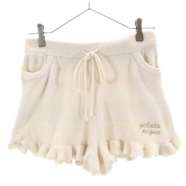 gelato pique ジェラートピケ ボーダー柄 ルームウェアショートパンツ F ホワイト ジェラピケ レディース