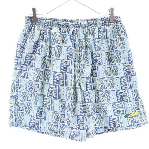 GOTCHA ガッチャ 90s オールド 総柄 スイム パンツ L ブルー系 水着 インナーパンツ ウエストゴム メンズ