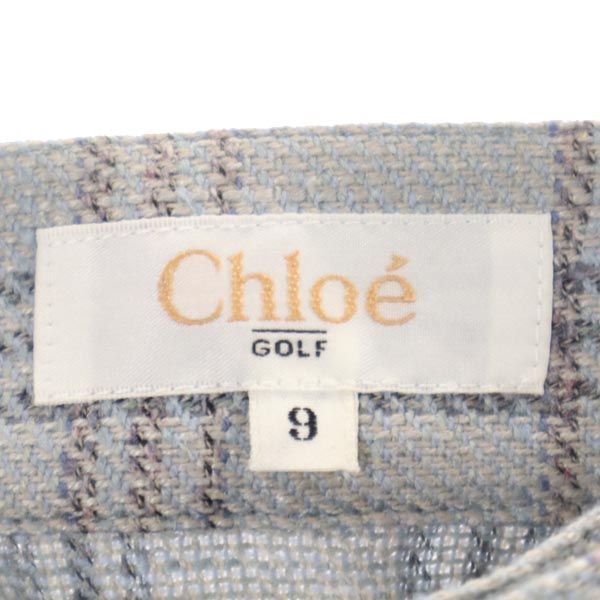 Chloe クロエ チェック ミニ丈 スカート 9 水色 レディース