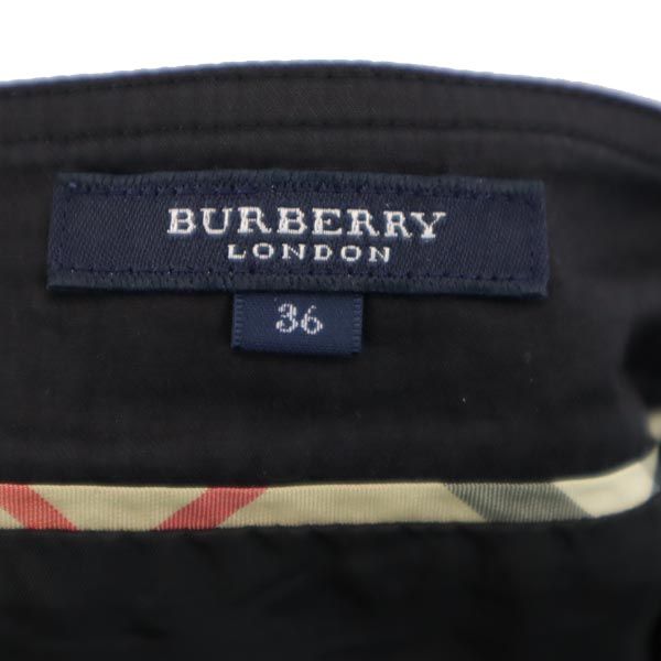 BURBERRY バーバリー ミディ丈 プリーツスカート 36 ブラック サイドジップ レディース