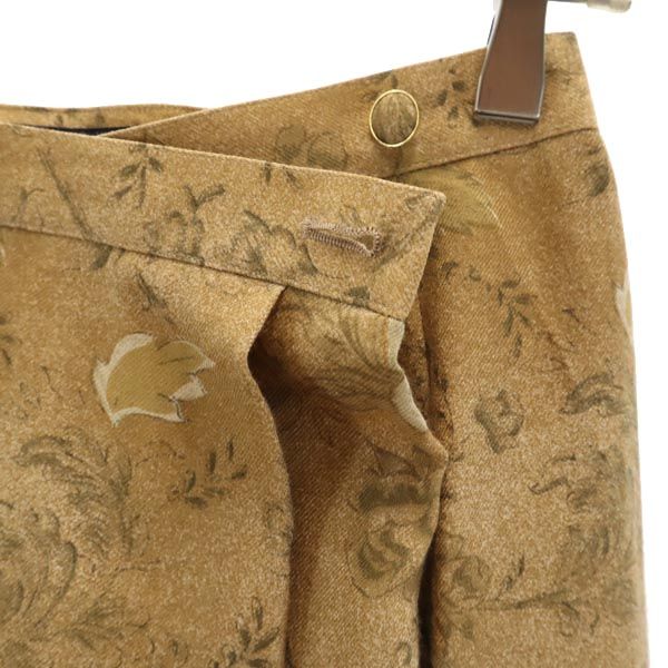 Burberrys バーバリーズ 90s オールド シルクブレンド 花柄 ミモレ丈 タック スカート 9 ブラウン系 レディース