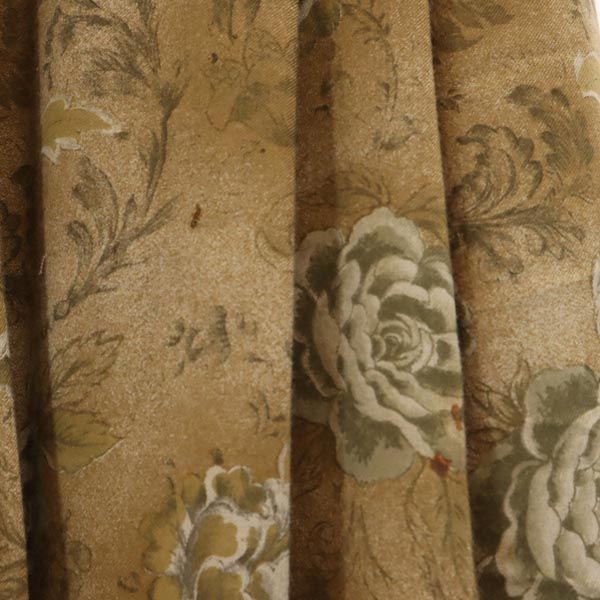 Burberrys バーバリーズ 90s オールド シルクブレンド 花柄 ミモレ丈 タック スカート 9 ブラウン系 レディース