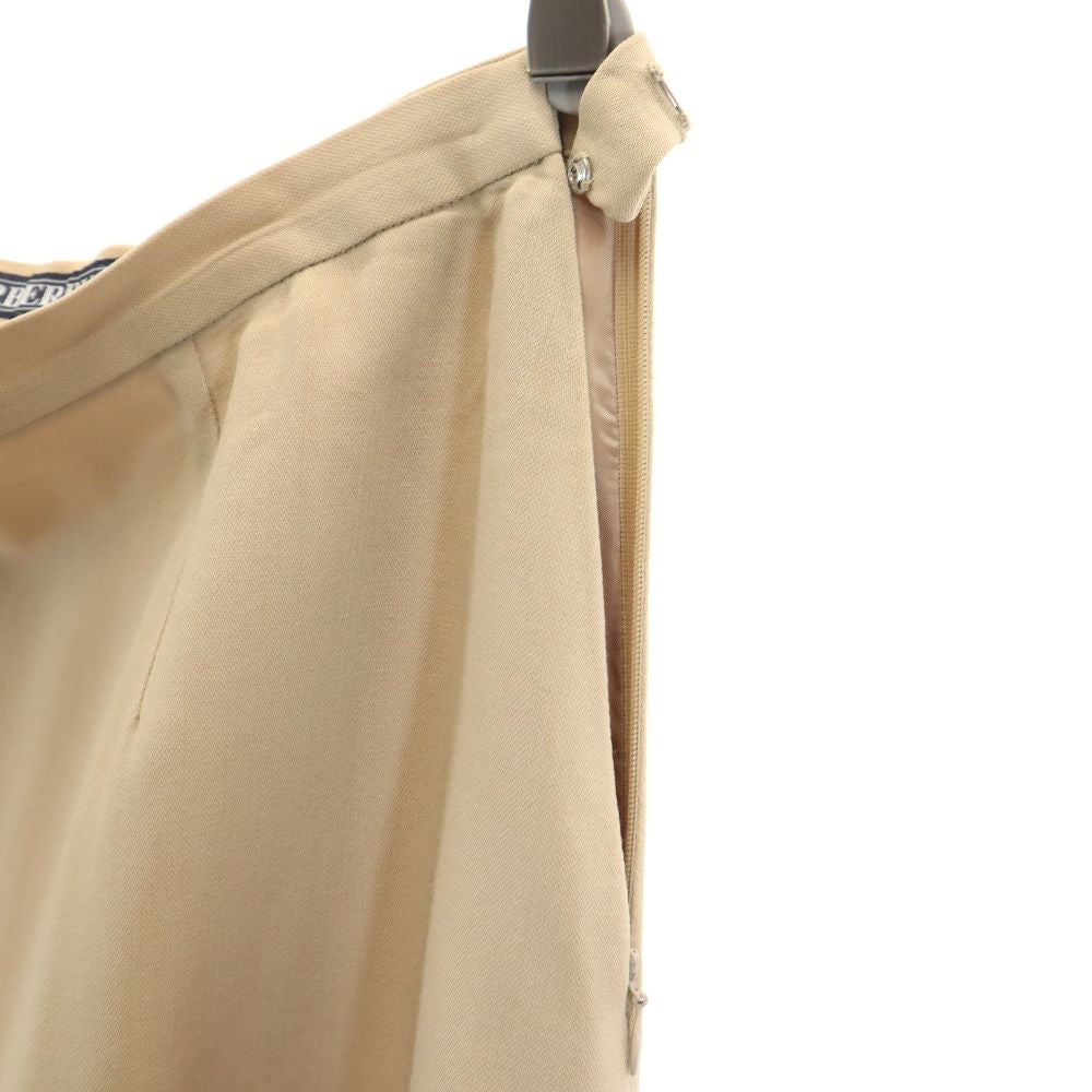 Burberrys バーバリーズ 90s ロング丈 ウール フレアスカート 11 ベージュ系 サイドジップ レディース