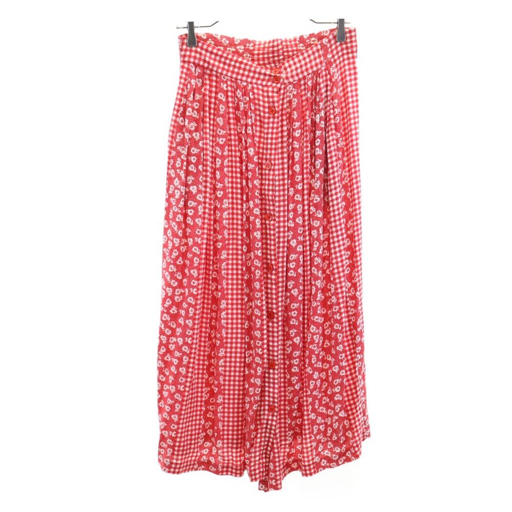 NewLook ニュールック 90s オールド ロング丈 フレアスカート M レッド系 レディース