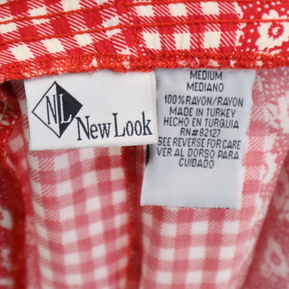 NewLook ニュールック 90s オールド ロング丈 フレアスカート M レッド系 レディース