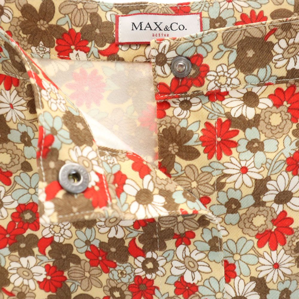 MAX&CO マックスアンドコー イタリア製 花柄 ミディ丈 タイトスカート 42 ベージュ系 ACTIVE レディース