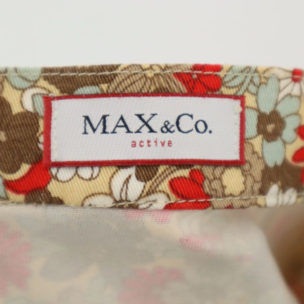 MAX&CO マックスアンドコー イタリア製 花柄 ミディ丈 タイトスカート 42 ベージュ系 ACTIVE レディース