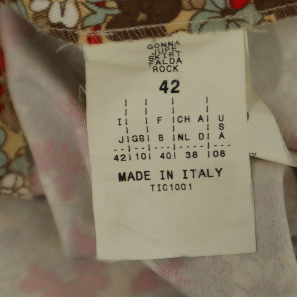 MAX&CO マックスアンドコー イタリア製 花柄 ミディ丈 タイトスカート 42 ベージュ系 ACTIVE レディース