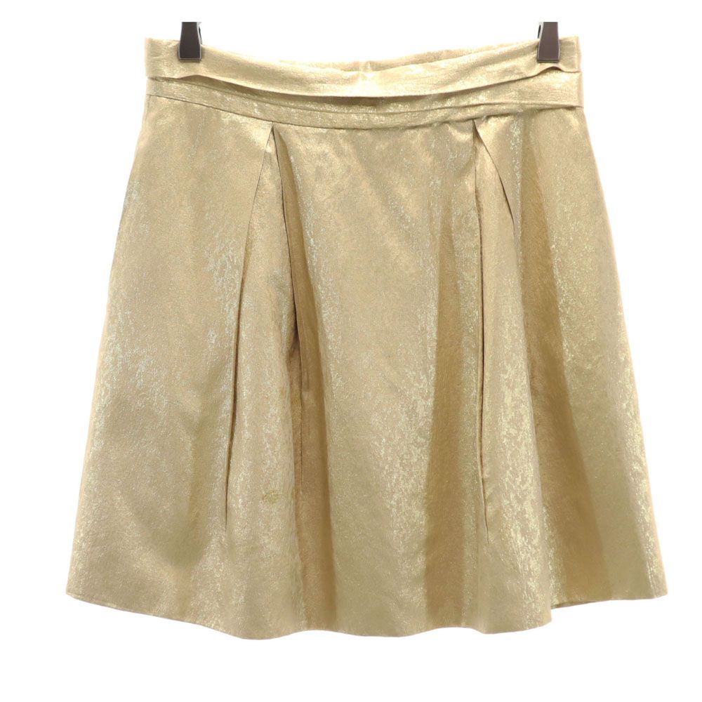Chloe クロエ フランス製 シルクブレンド ミニスカート T34 ゴールド レディース