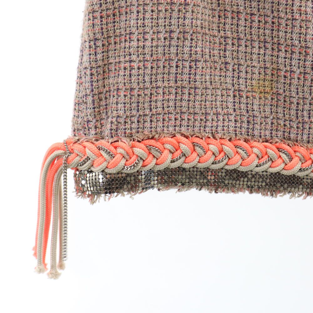 MSGM エムエスジーエム イタリア製 チェック柄 ミニ丈 ツイード 台形 スカート 40 ピンク系 レディース