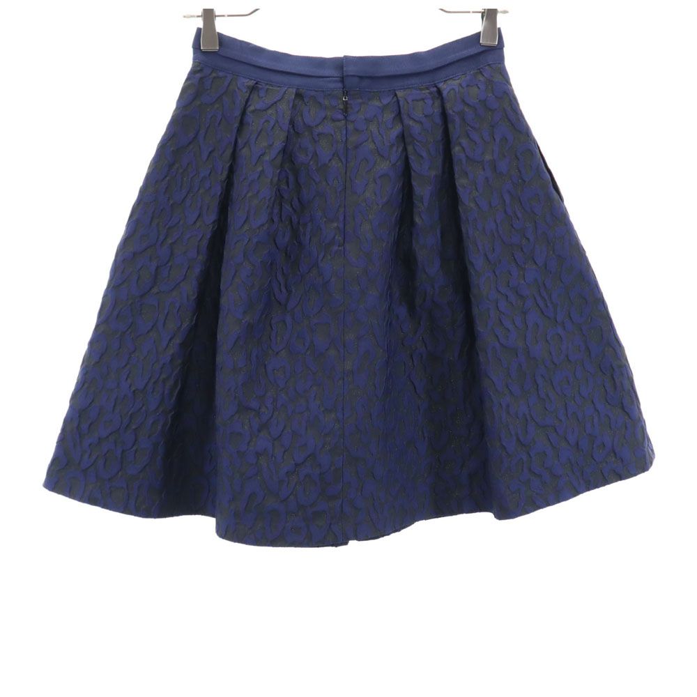 LANVIN en Bleu ランバンオンブルー 総柄 ミニ丈 フレアスカート 36 ネイビー系 レディース