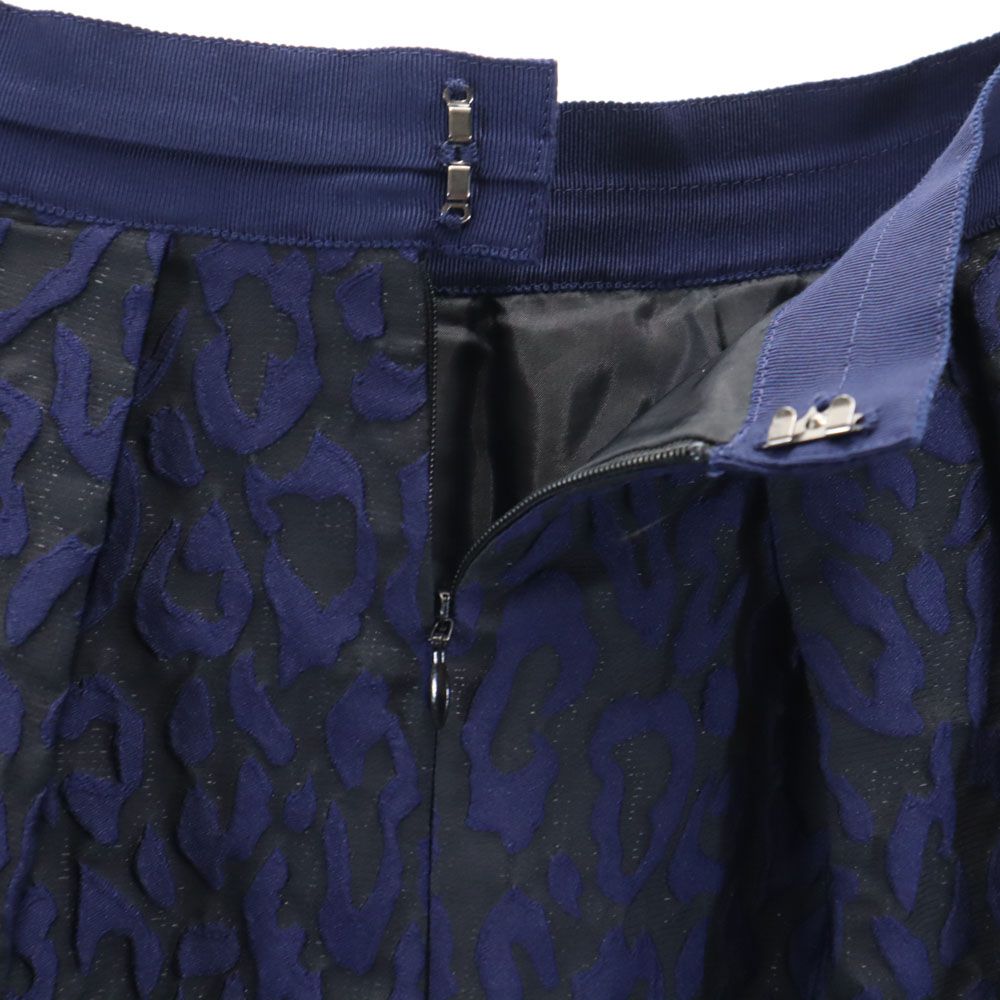 LANVIN en Bleu ランバンオンブルー 総柄 ミニ丈 フレアスカート 36 ネイビー系 レディース
