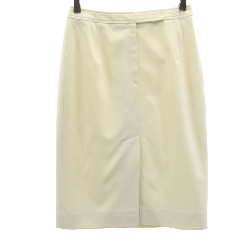 LANVIN ランバン 日本製 ミディ丈 スカート 36 ベージュ バックジップ レディース
