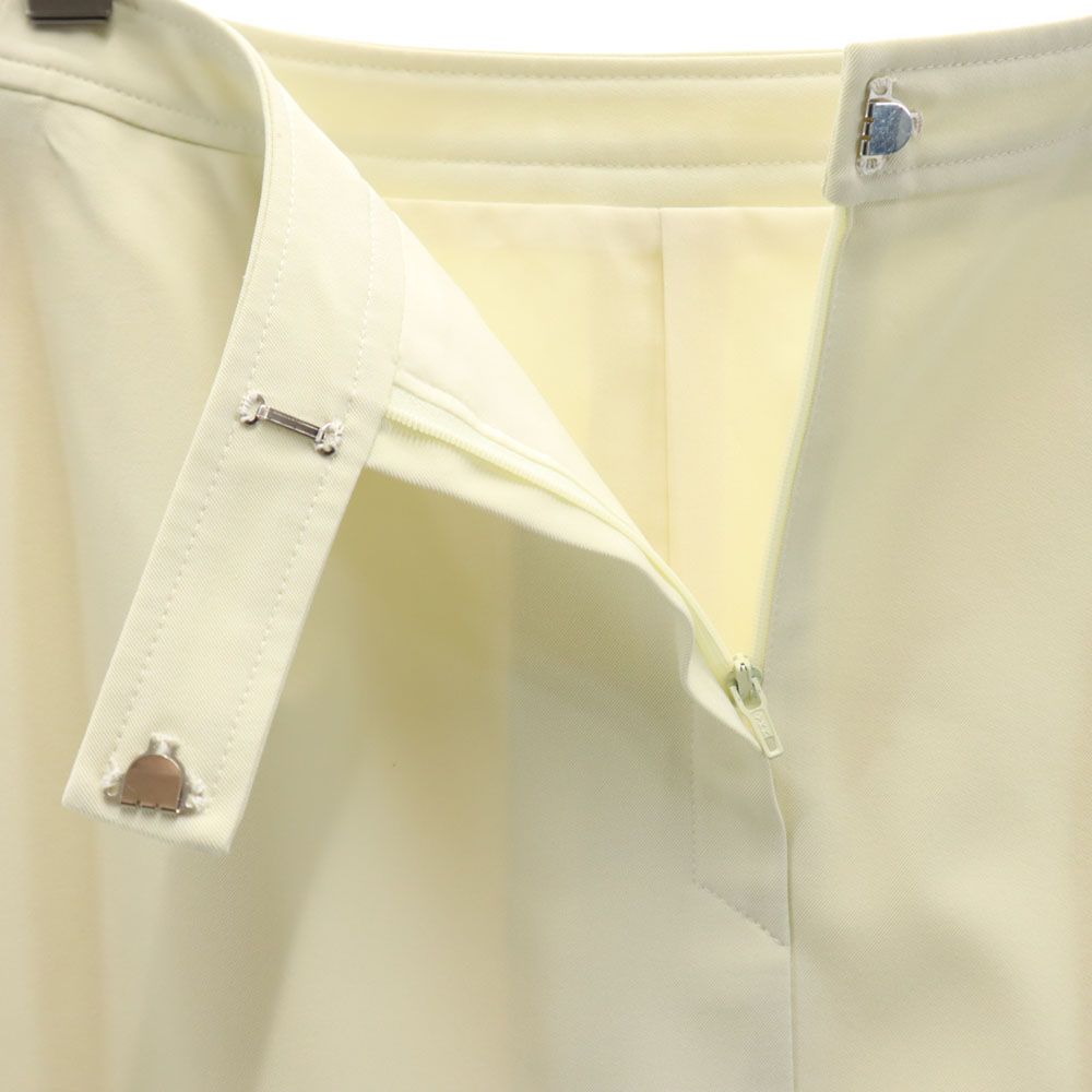 LANVIN ランバン 日本製 ミディ丈 スカート 36 ベージュ バックジップ レディース