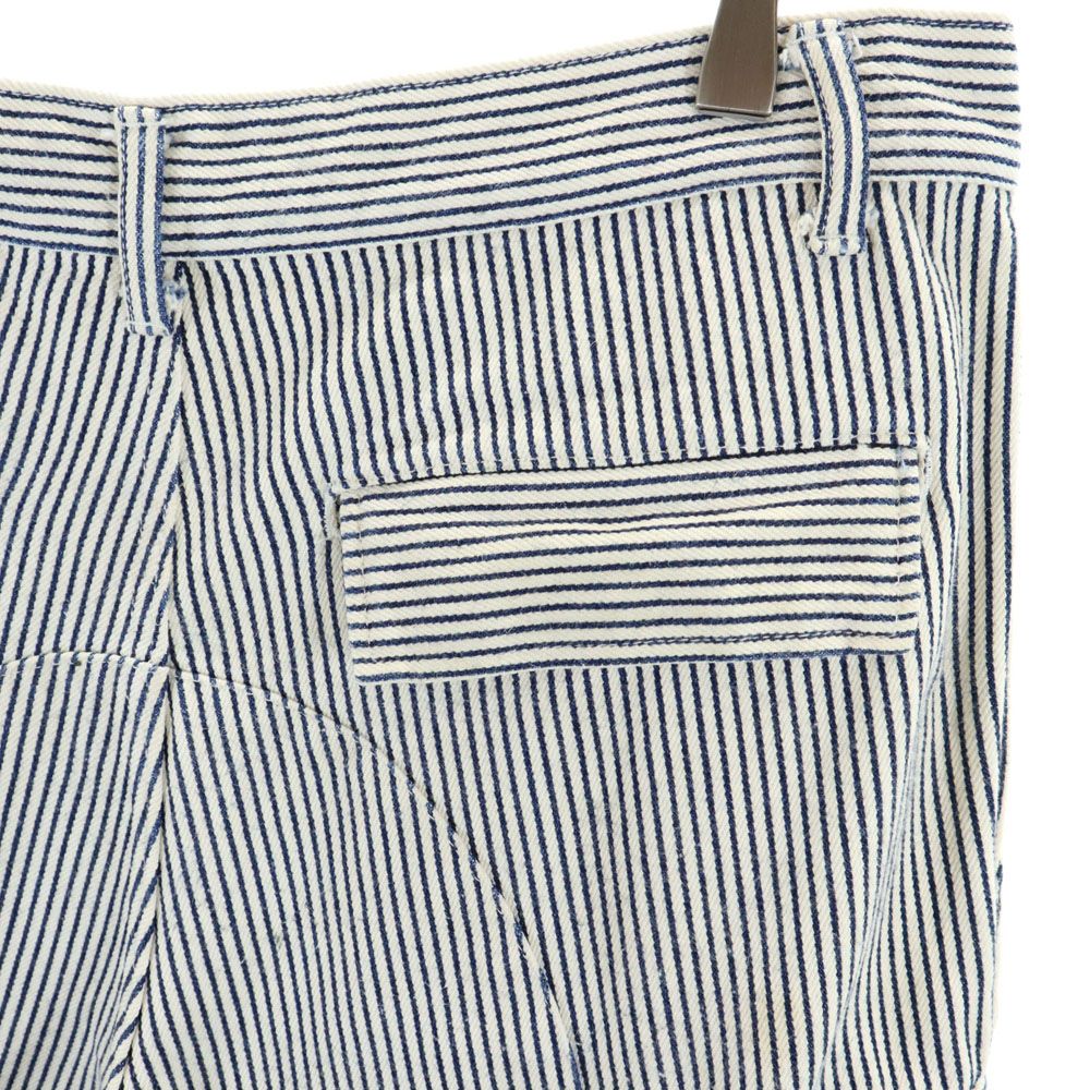 インターフェイス ストライプ柄 ヒッコリーデニム カーゴショートパンツ L ホワイト系 interface メンズ