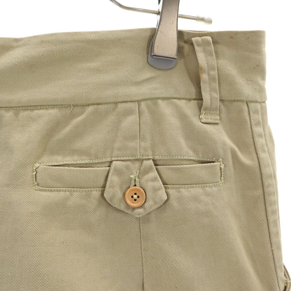 ミリタリー ショートパンツ ベージュ ボタンフライ メンズ