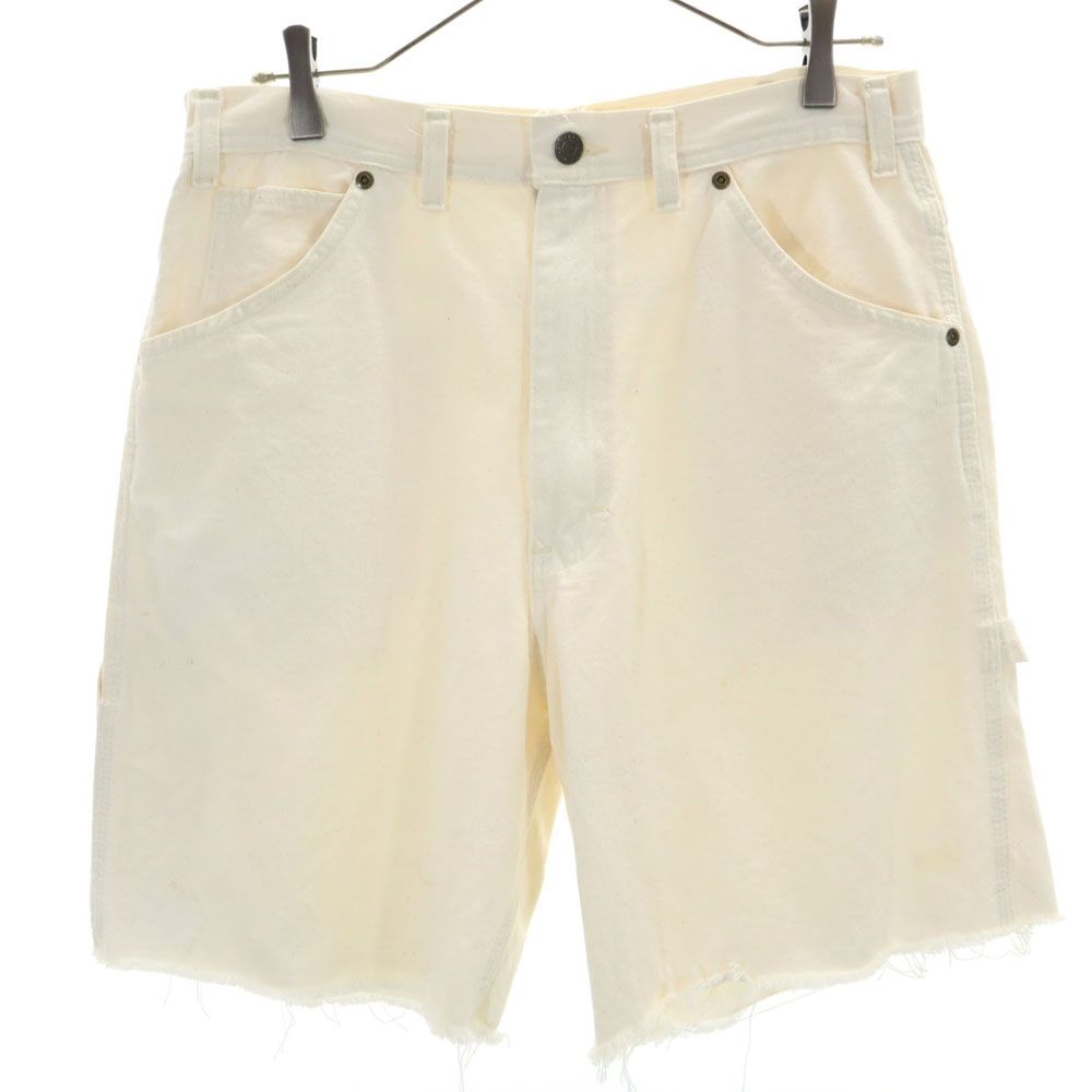 KEY キー 90s USA製 オールド カットオフ ペインターショートパンツ W34 ホワイト メンズ