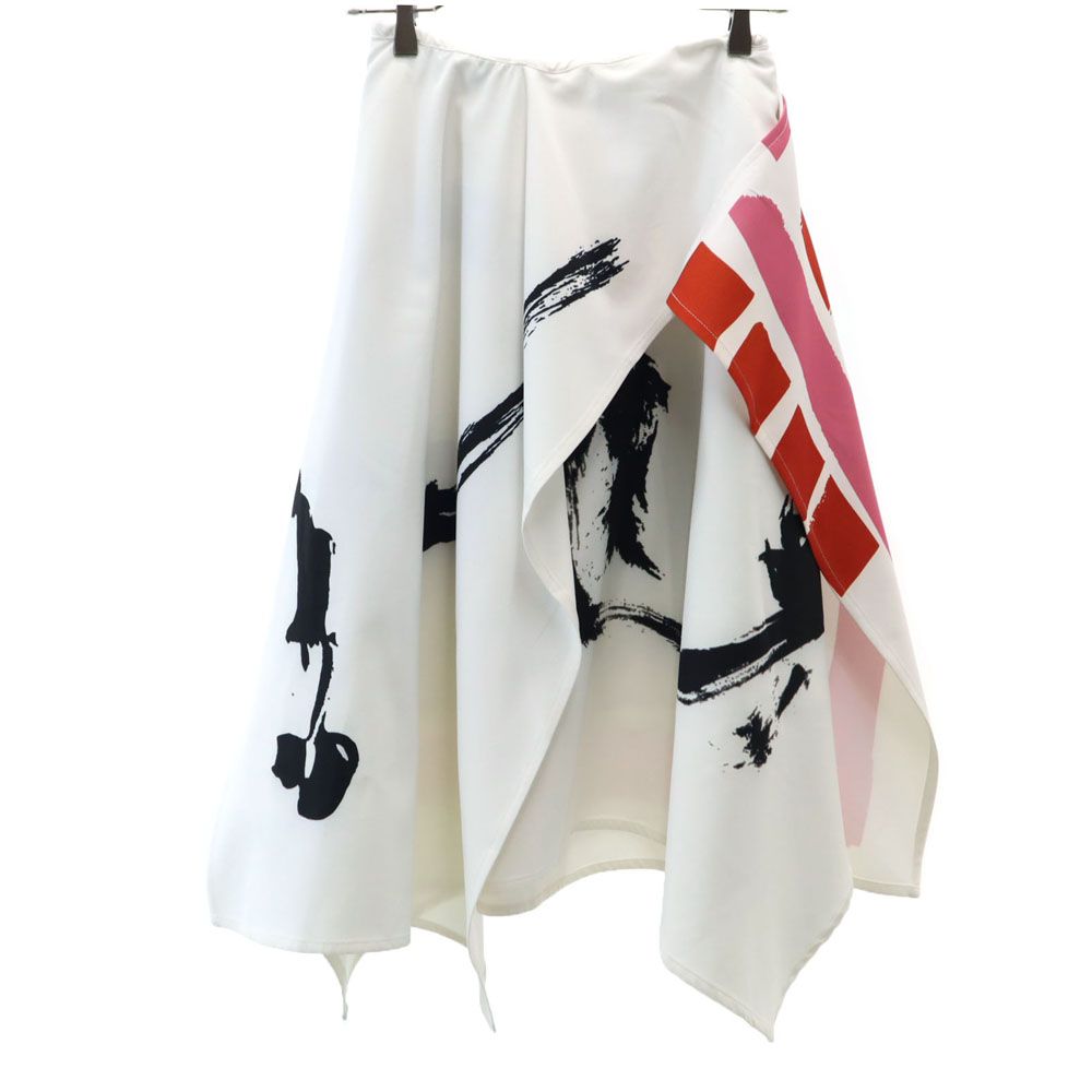 AMERI UNDRESSED アメリ ミディ丈 スカート S ホワイト系 バックボタン バックジップ レディース