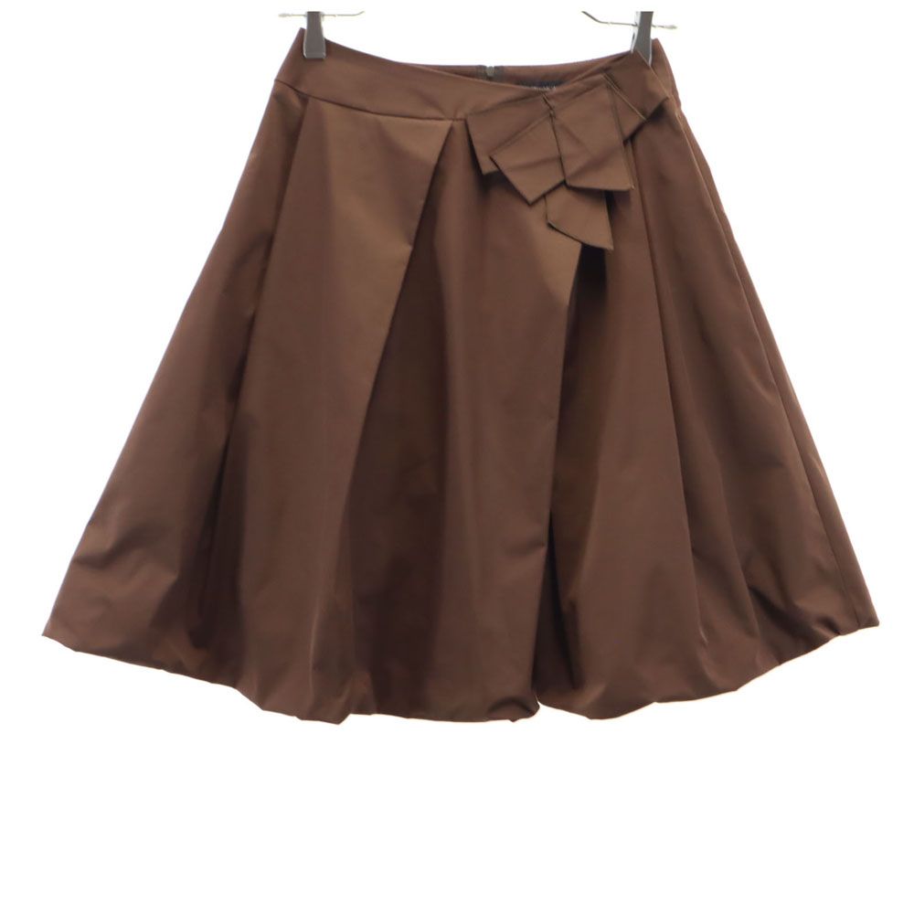 FOXEY NEW YORK フォクシーニューヨーク 日本製 ミニ丈 プリーツスカート 38 ブラウン バックジップ レディース