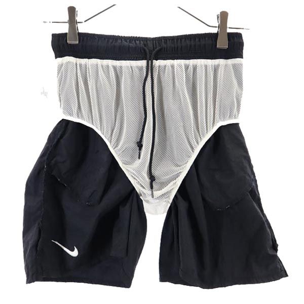 NIKE ナイキ 90s 00s 白タグ オールド スイム パンツ L(14-16) 黒 水着 海水パンツ サーフパンツ キッズ