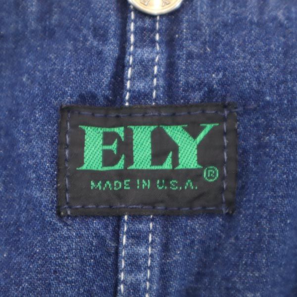 ELY エリー USA製 デニム オーバーオール ボタンフライ メンズ