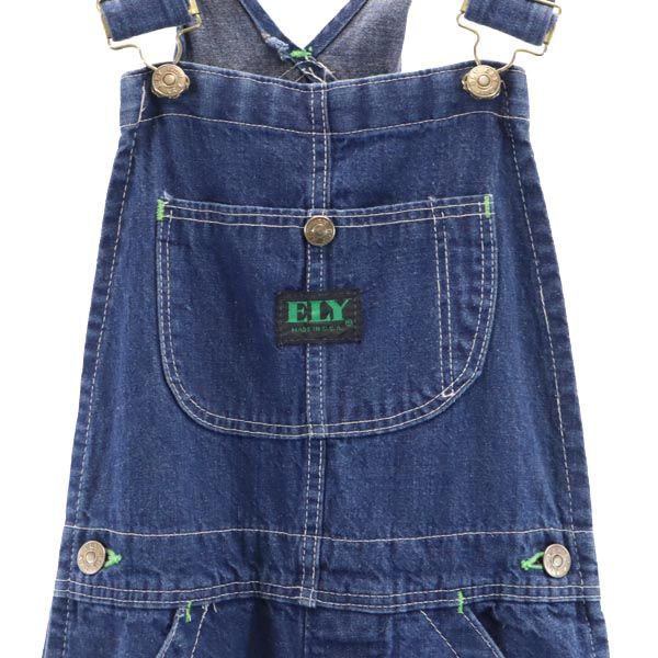 ELY エリー USA製 デニム オーバーオール ボタンフライ メンズ