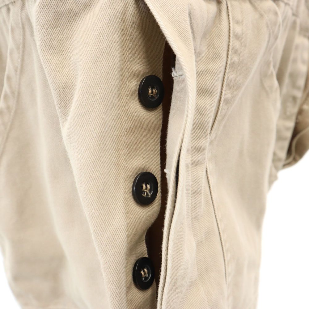 AWC mode center オーバーオール 50 ベージュ ボタンフライ メンズ