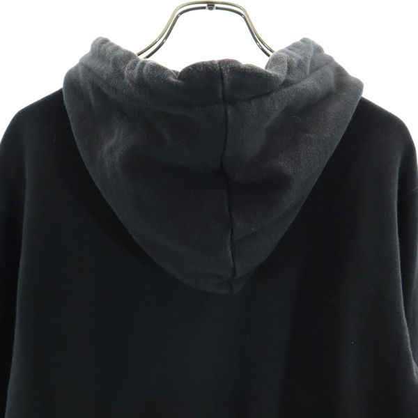 Champion チャンピオン プリント 長袖 スウェットパーカー M ブラック メンズ