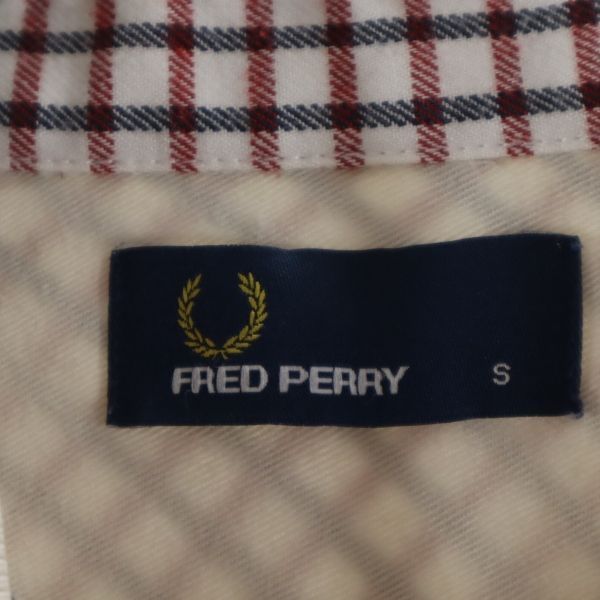 FRED PERRY フレッドペリー 格子柄 長袖 シャツ S 赤×白×黒 メンズ