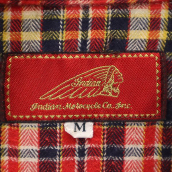 INDIAN MOTORCYCLE インディアンモトサイクル チェック柄 長袖 ウエスタンシャツ M メンズ