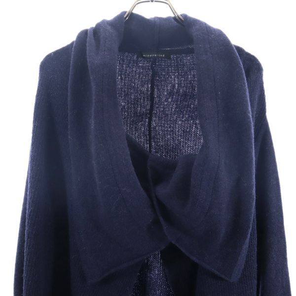 mizuiro ind ミズイロインド ウール ドレープネック ジャケット ネイビー系 レディース