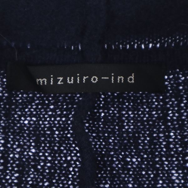 mizuiro ind ミズイロインド ウール ドレープネック ジャケット ネイビー系 レディース