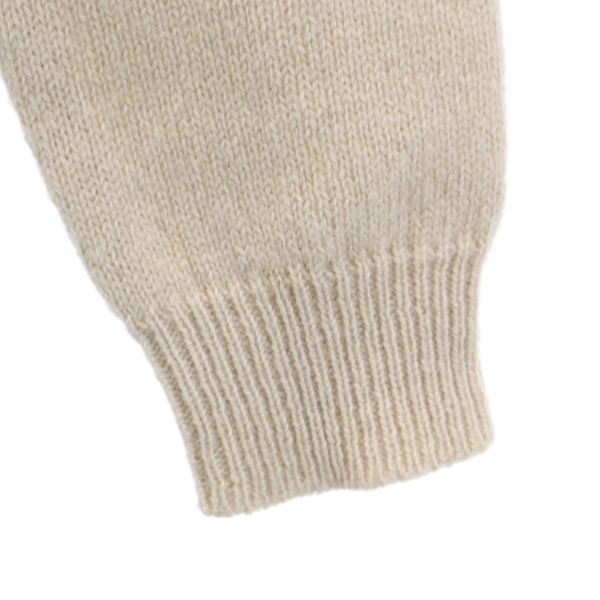 RALPH LAUREN ラルフローレン ワンポイント刺繍 長袖 Vネック セーター S ベージュ系 ニット レディース