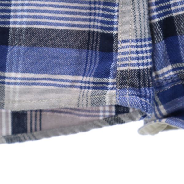 AVIREX アヴィレックス チェック 長袖 ネルシャツ XL グレー系 バックチェーンステッチ メンズ