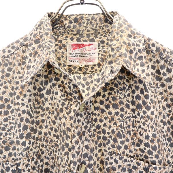 Rore Pop 70s アニマル柄 長袖 シャツ F ブラウン系 Rore Pop メンズ