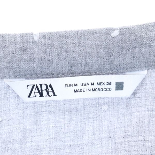 ザラ 長袖 ワンピース M グレー系 ZARA レディース