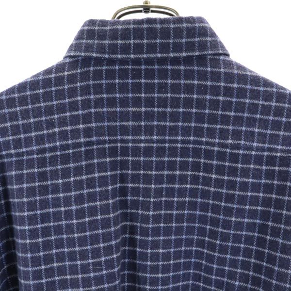 MAX MARA マックスマーラ イタリア製 チェック柄 長袖 シャツ M 青系 レディース