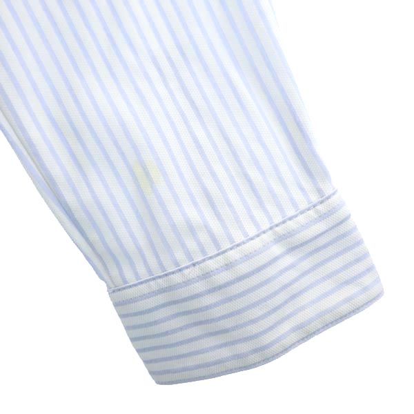 ラコステ ストライプ柄 長袖 シャツ M 白系 LACOSTE レディース