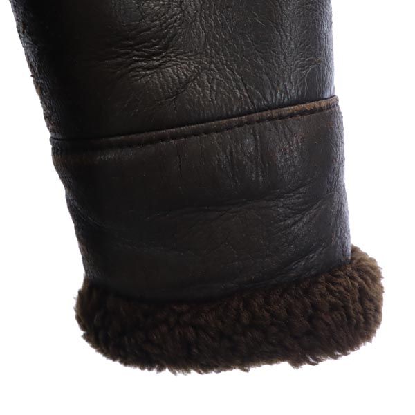 Harlin B-3type 羊革 ムートン レザージャケット 16 茶 Harlin B-3type 本皮 本革 レディース