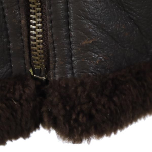 Harlin B-3type 羊革 ムートン レザージャケット 16 茶 Harlin B-3type 本皮 本革 レディース