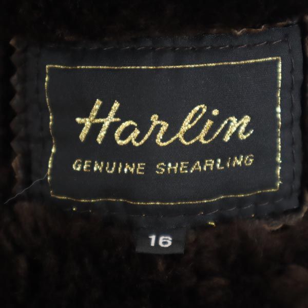 Harlin B-3type 羊革 ムートン レザージャケット 16 茶 Harlin B-3type 本皮 本革 レディース