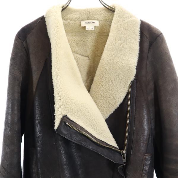HELMUT LANG ヘルムートラング 羊革 スエード ジャケット M ブラウン系 裏ボア レディース