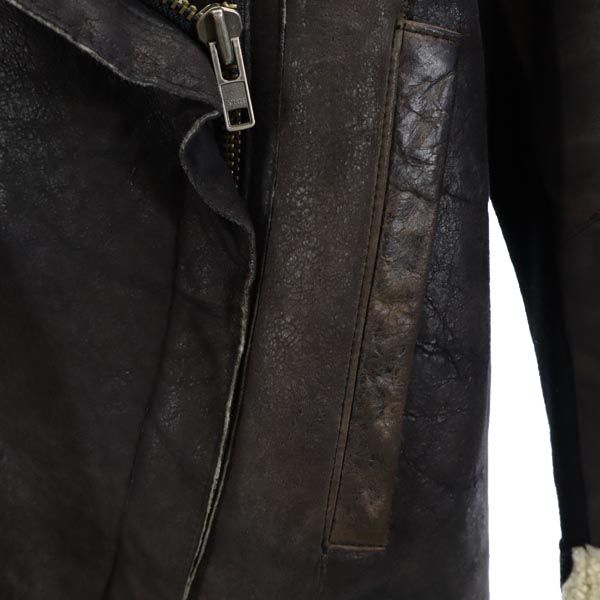 HELMUT LANG ヘルムートラング 羊革 スエード ジャケット M ブラウン系 裏ボア レディース